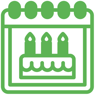Calendar with birthday cake icon