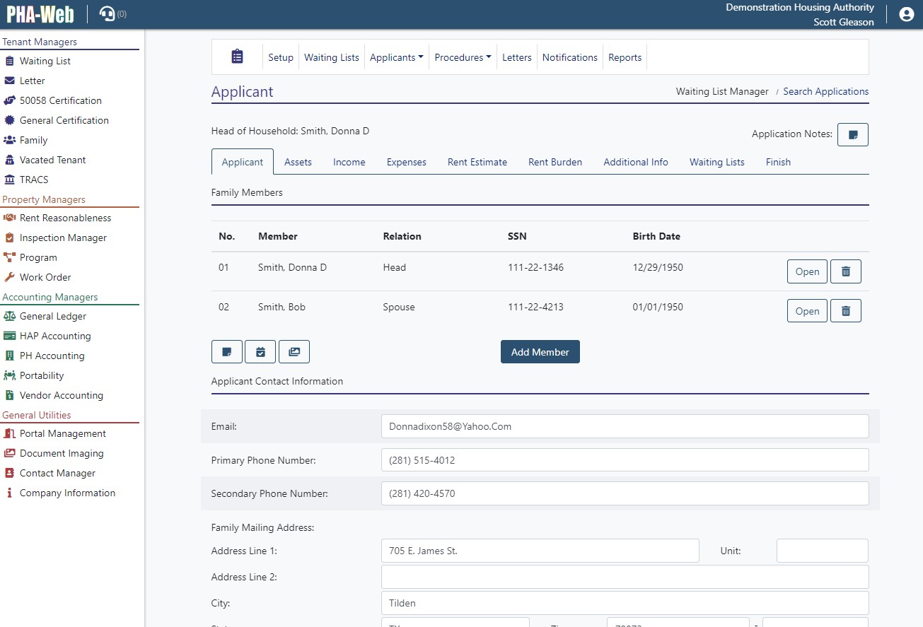 PHAWeb WebBased Housing Authority Software